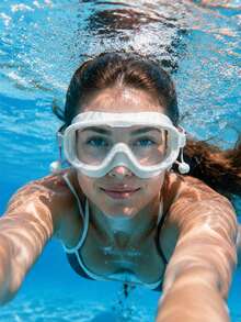 1 Pair Anti-Fog Hd Large Wide Frame Swimming Goggles With Silicone Earplugs, Waterproof Uv Protection Leakproof Swim Glasses, Soft Silicone Seal Adjustable Strap, Unisex Adult Men Women For Pool Open Water Diving - Multicolor - View 2