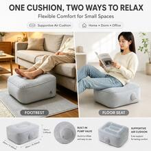 1pc New Inflatable Footrest, Portable Leg Support Pillow, Economy Class Footrest, Suitable For Home Office Desk, Outdoor And Car Use, Built-In Air Pump, Soft Flocked Portable Footstool, Suitable For Sofa, Home, Office, Dorm And Travel. - Multicolor - View 4