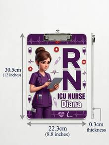 1pc Customized Text Nurse Clipboard, Stethoscope & Coffee Pattern Multifunctional Clipboard, Suitable For Nursing Students, Hospital RN, LPN, CNA, Doctors, Perfect For New Graduates Gift, Nurses Week, Birthday And Healthcare Workers Appreciation Gift - Multicolor - View 8