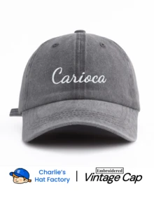 1 قطعة قبعة بيسبول عتيقة مغسولة للجنسين - تطريز شخصي "Carioca" - ألوان عتيقة متعددة متاحة - ملمس ناعم قبعة أب قابلة للتعديل أسلوب واثق هدية اجتماعية - كاريوكا - مشاهدة 15