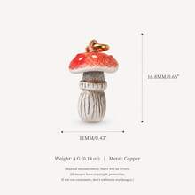 1pc Colorful Mushroom Pendant, Exquisite Iridescent Fairy Tale Style, 14k Gold Plated, Copper Material, Suitable For DIY Charm Bracelet Pendant, Necklace Pendant, Women's Jewelry - Multicolor - View 12
