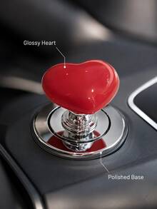 Heart-Shaped Car One-Touch Start Button Decorative Cover, Cute 3D Car Ignition Button Sticker, Interior Modification Personalized Creative Accessory, Women's Car Decor - A - View 9