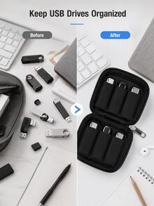 USB Flash Drive Storage Box 6/10 Slots U Disk Organizer Bag Portable Memory Card Storage Pouch Elastic Slot U Disk Storage Bag Zipper Electronic Accessories Organizer Bag Suitable For Office Travel Home USB Storage Drive Protective Bag - View 6