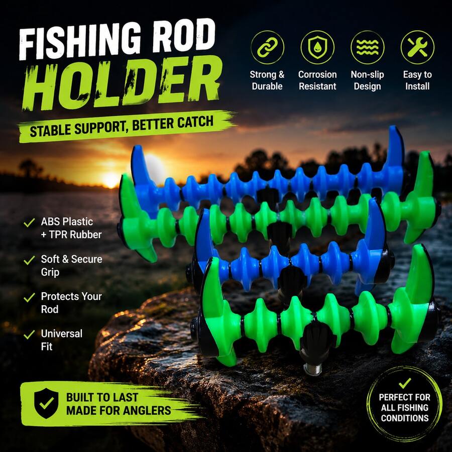 SeaKnight Fishing Rod Rest Head Universal 3/8 Screw Thread TPR Non-Slip Multi Groove Rod Holder Bracket Support For Carp Freshwater Saltwater Fishing Tackle Accessory - Multicolor - View 1
