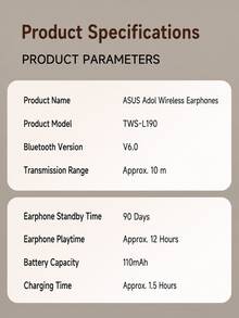 ASUS TWS-L190 Wireless Neckband In-Ear Bluetooth Earbuds HiFi Large Dynamic Driver Stereo Surround Sound Ultra Long Battery Life AI HD Call Noise Reduction Bluetooth 6.0 Low Latency Gaming Sports Running Comfortable Long-Wear Compatible With Apple Android All Series Smartphones - View 10