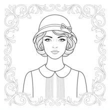 GDTME 1920s Beauties：復古美人成人與青少年著色書，復古美學風格，24頁，放鬆療癒，適合女孩，生日、週年紀念、節日禮物、情人節、聖誕節、新年，7.9x7.9英吋 - 1920年代美人 - 查看 2