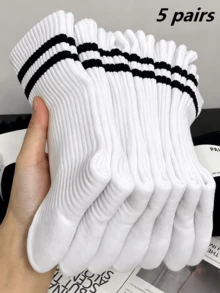 20/15 Pairs Moisture-Wicking, Breathable Casual Knit Socks, Invisible Socks Unisex, Solid Color Yoga/Sports Socks, Available In 5/10/15/20 Pairs - White - View 13