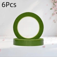 3/6/12入 紙膠帶皺紋紙 DIY 手作材料 花束花環花藝綠色花藝膠帶 玫瑰網格花卉包裝 - 彩色 - 查看 24