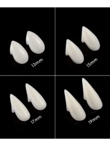Decorative Costume Party Prank Resin Fangs, Halloween Vampire/Zombie Theme, Realistic Teeth Prop Set, 4pcs, Includes Toothpaste-Shaped Prop - Multicolor - View 1