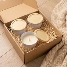 7 piezas de frascos de vela vacíos blancos con tapas de grano de madera, latas de vela de metal portátiles, adecuadas para hacer velas de aromaterapia DIY, recipientes de almacenamiento multiusos, dulces y otros regalos hechos a mano, portavelas de decoración del hogar - 7Pcs - Ver 8