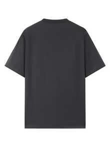 "Teacher" T-Shirt With Apple And Leopard Print For Teachers, Casual Wear - 深灰色 - 查看 2