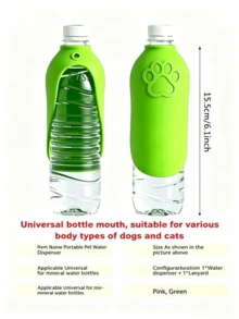 1pc Portable Pet Outdoor Water Dispenser, Silicone Material, Pet Water Bowl Compatible With Most Water Bottles, Suitable For Dog Walking And Outdoor Activities, Travel Water Bottle, Suitable For Dog Walking And Walking, Compatible With Most Water Bottles - Multicolor - View 3