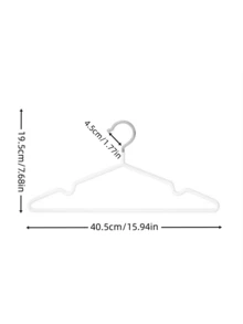 1 Pack 10pcs Indoor Hangers, Seamless Minimalist Metal Adult Non-Slip Dipped Plastic Coated Hangers With Slots For Home Use - Pink - View 4