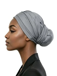 YPGVUO Solid Criss‑Cross Knotted Turban Cap, Breathable Elastic Head Wrap For Hijab Inner & Casual Styling, Nice Holiday Present For Ladies - Multicolor - View 5