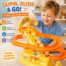 Little Duck/Little Rabbit Climbing Ladder Track Manual Slide Roller Coaster Children's Toy, Parent-Child Interaction, Visual Training, Sensory Game, Hand-Eye Coordination, Brain Development, Suitable For Boys And Girls Aged 3+, Back To School Gift, Birthday Holiday Gift - Multicolor - View 1