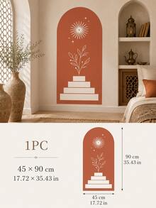 1PC/2PCS Boho Arch Wall Sticker, Removable Peel And Stick Wall Decal, Moon Star Islamic Nursery Decor For Kids Room, Bedroom And Living Room - Multicolor - View 12