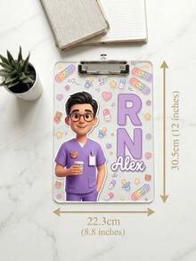 1pc Customized Text Nurse Clipboard, Stethoscope & Coffee Pattern Multifunctional Clipboard, Suitable For Nursing Students, Hospital RN, LPN, CNA, Doctors, Perfect For New Graduates Gift, Nurses Week, Birthday And Healthcare Workers Appreciation Gift - Multicolor - View 17