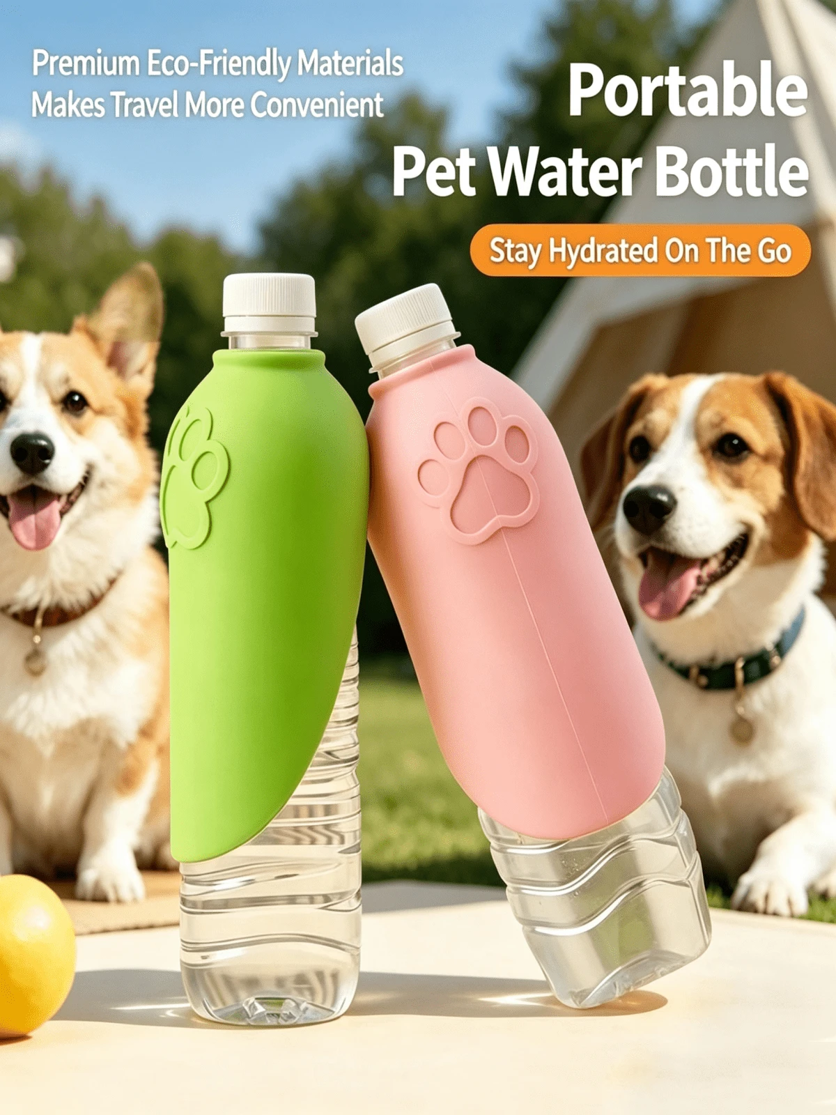 1pc Portable Pet Outdoor Water Dispenser, Silicone Material, Pet Water Bowl Compatible With Most Water Bottles, Suitable For Dog Walking And Outdoor Activities, Travel Water Bottle, Suitable For Dog Walking And Walking, Compatible With Most Water Bottles
