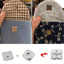 5/8/10/12/20 Pairs DIY Magnetic Buttons, Cartoon Magnetic Invisible Buttons For Sewing, Plum Blossom Magnetic Buttons, Sewing Buttons, Metal Invisible Sewing Fasteners, Wallet Finger Lock Fasteners - Silver - View 9