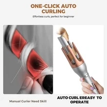 UKLISS One-Click Automatic Curling Iron, Fast Heating And Dual-Direction Rotation, Anti-Scald And Anti-Tangle Rotating Curling Wand, Birthday Gift, Travel Essential, Mother's Day, Valentine's Day, Dual Voltage, Perfect For Travel - Multicolor - View 8