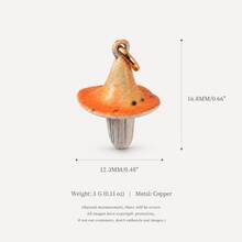 1pc Colorful Mushroom Pendant, Exquisite Iridescent Fairy Tale Style, 14k Gold Plated, Copper Material, Suitable For DIY Charm Bracelet Pendant, Necklace Pendant, Women's Jewelry - Multicolor - View 11