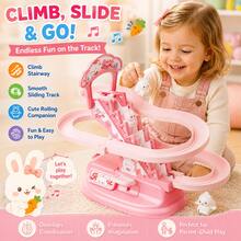 Little Duck/Little Rabbit Climbing Ladder Track Manual Slide Roller Coaster Children's Toy, Parent-Child Interaction, Visual Training, Sensory Game, Hand-Eye Coordination, Brain Development, Suitable For Boys And Girls Aged 3+, Back To School Gift, Birthday Holiday Gift - Multicolor - View 5