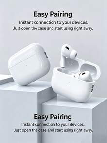 Auriculares inalámbricos, diseño intraural, cancelación de ruido, calidad de sonido estéreo Hi-Fi, latencia cero, control táctil, adecuados para deportes, compatibles con Android/iOS y otros teléfonos inteligentes - Blanco - Ver 1