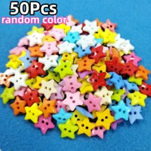 120/150/180/200/250/300Pcs Mixed Color Mini Star Shaped Plastic Sewing Buttons, With 2 Holes, Suitable For Sewing Crafts DIY Handmade, Diameter 0.47 Inch (Random Color) - Multicolor - View 16
