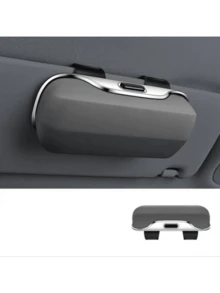 Portable Car Glasses Case, Universal Car Sun Visor Glasses Holder, Button Switch, Suitable For All Glasses Storage, 3 Colors Available - A - View 8