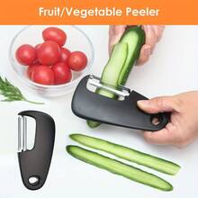 6pcs Stainless Steel Kitchen Utensil Set, Multi-Function Peeler. Full Set Peeler/Pizza/Grinder/Slicer, No Electricity Required, Hanging Storage. Suitable For Kitchen Cooking/Camping And More. - Black - View 4