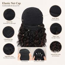 KRSI Headband Wig Curly Headband Wigs For Black Women,Synthetic Hair Deep Wave Headband Wig Half Wigs Glueless Short Curly Headband Wig Natural Black Headband Wig 14Inch 1B - 1B - 查看 5