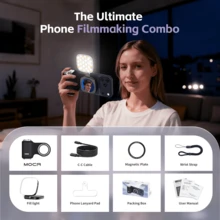 COMITOK MOCA Magnetic Phone Camera Grip With Fill Light Wireless Remote Control Ergonomic Handle For IPhone 17 Supports IOS17/18/26 Features 1/4" Screw For Tripod Mounting Ideal For Night Photography Vlogging And Touching Up Makeup On The Go - View 15