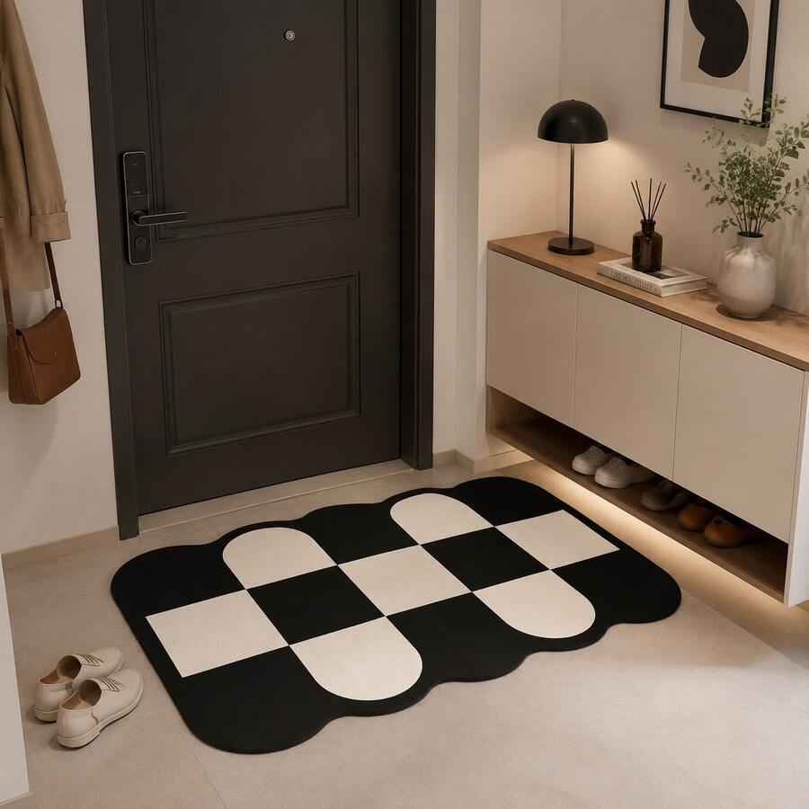 Minimalist Premium Diatomaceous Earth Bath Mat, Quick-Drying Absorbent Bathroom Toilet Kitchen Foot Mat, Non-Slip Wear-Resistant Entryway Door Mat, Bathtub Mat