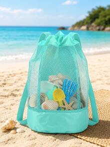 Large Mesh Beach Tote Bag/Backpack, Durable And Sand-Proof, Drawstring Closure Design, Suitable For Storing Swimming Gear, Pool Toys, Balls, Etc., Effectively Isolates Sand And Moisture, Essential For Camping, Travel And Vacation - Multicolor - View 19