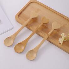Set de 6 cucharas de madera con forma de corazón, para cocina, regalo de Navidad - Albaricoque - Ver 3