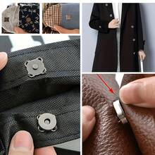 5/8/10/12/20 Pairs DIY Magnetic Buttons, Cartoon Magnetic Invisible Buttons For Sewing, Plum Blossom Magnetic Buttons, Sewing Buttons, Metal Invisible Sewing Fasteners, Wallet Finger Lock Fasteners - Silver - View 5