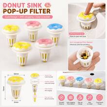 Cute Donut Shaped Plastic Bathroom Sink Stopper, Pop-Up Sink Drain Plug, Press-Type Odor-Proof Stopper - View 8