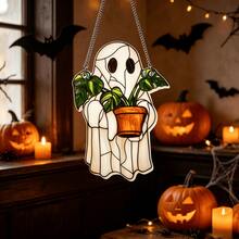 1/2pcs Ghost Sun Catcher - Colorful Acrylic Window Decor, Cute Ghost & Plant Decoration, Gothic Sun Catcher, Ghost Home Decor, Halloween Window Decor, Haunted House Aesthetic, Suitable For Home, Bedroom, Living Room, Wall Decoration (Remove Protective Film Before Use, Made Of Acrylic, Not Glass) Room Decor Bedroom Decor Halloween Decor Autumn Decor - View 9