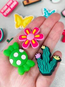 35pcs/Set Soft Spring Floral Shoe Charms, Suitable For DIY Perforated Shoes, Ideal Gift For Friends. - Pink - View 12