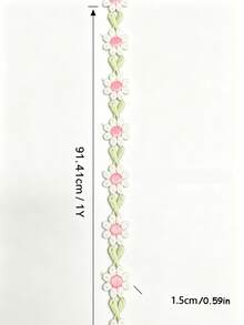 1 Yard Floral Pattern Lace Ribbon Trim For Sewing, Gift Package Wrapping,DIY Crafts And Bridal Wedding Decorations - Multicolor - View 7