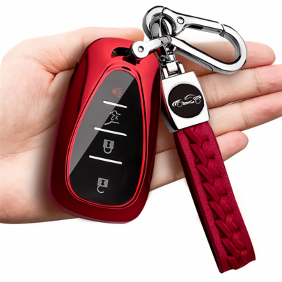 High-End TPU Key Fob Holder With Keychain, Suitable For Chevrolet Smart Key, Fashionable Chevrolet Key Protector