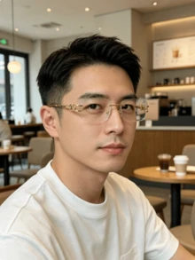 1 Pasang Kacamata Ringan Setengah Bingkai Logam untuk Pria dan Wanita, Aksesori Fashion untuk Pemakaian Sehari-hari - Clear - View 5