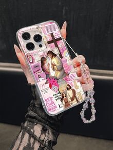 1pc Fashion Text Cross Jesus Phone Case Protective Cover, Bowknot Lanyard, Soft TPU Shockproof Anti-Drop Full Coverage Phone Case, Compatible With Iphone17/17Air/17pro/17promax/16/16plus/16pro/16Promax/15/14Plus/13/12/11 Protective Shell, Thickened Anti-Scratch Leather Texture Phone Protective Case - Multicolor - View 2