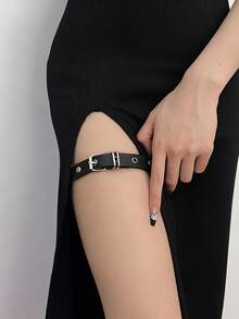 1 buah Aksesori Perhiasan Rantai Kaki Kulit Anti Selip Gaya Punk Gelap Seksi Lolita - Hitam - View 7
