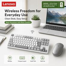 2.4G 無線鍵盤與滑鼠組合 Lenovo X5K-X5M，靜音打字，人體工學纖薄設計，訊號穩定，附 Mini USB 接收器，適用於辦公打字、居家休閒與入門級遊戲，相容 Windows 筆記型電腦 - 查看 6