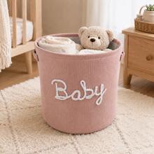 1pc Letter Design Diaper Paper Diaper Basket, Large Capacity Dirty Clothes Hamper, Diaper Paper Diaper Storage Basket - Multicolor - View 13