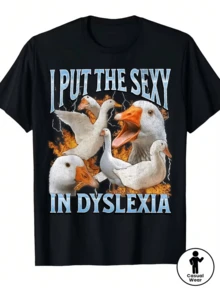 Funny Goose Expression T-Shirt Funny T Shirts I Love T Shirt - Black - View 7