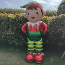 60 Inch Standing Christmas Elf Balloon, Bottom Decorated With Christmas Green Elf Pattern, Suitable For Christmas Celebration, Home Display, Holiday Decoration, Perfect Holiday Gift - 60-inch Standing Christmas Elf - View 1