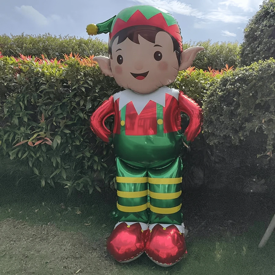 60 Inch Standing Christmas Elf Balloon, Bottom Decorated With Christmas Green Elf Pattern, Suitable For Christmas Celebration, Home Display, Holiday Decoration, Perfect Holiday Gift - 60-inch Standing Christmas Elf - View 1