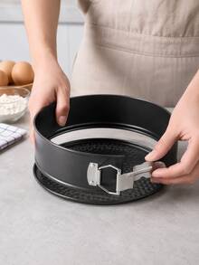 Powcan Non-Stick Round Springform Cake Pan, Silver Quick-Release Cheesecake Baking Mold, Detachable Bottom Baking Mold, Available In Single Size And 4-Piece Set, Suitable For Layer Cakes, Mousse, Pizza, Birthday Parties And Home Baking - View 2